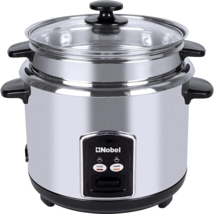 NOBEL RICE COOKER STAINLESS STEEL 2.8 LITRES 1000W 6month warranty NOBEL-NRC280S