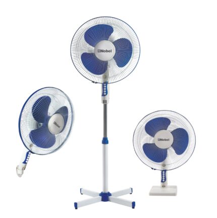 NOBEL-NF311 NOBEL STAND FAN BLUE/WHITE 16" FAN BLADE OSCILLATION 3 SPEED 3 IN 1