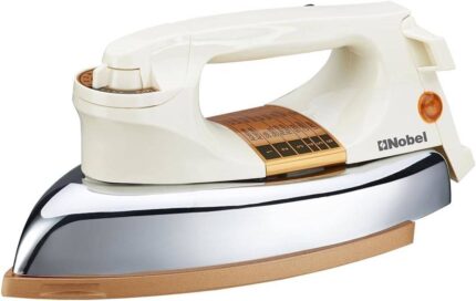 NOBEL-NDI707 NOBEL IRON HEAVY DUTY CREAM 1000-1200W 2KG GOLDEN TEFLON COATED SOL NOBEL-NDI707